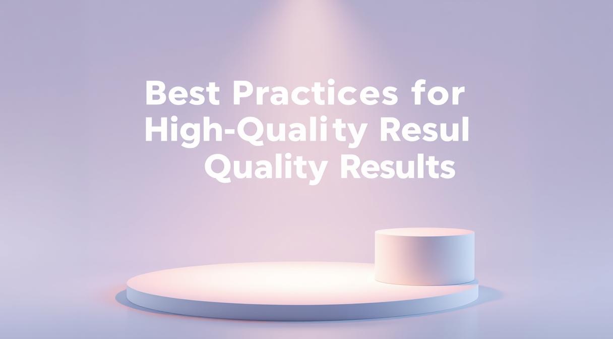 Best Practices for High-Quality Results 可视化示意图