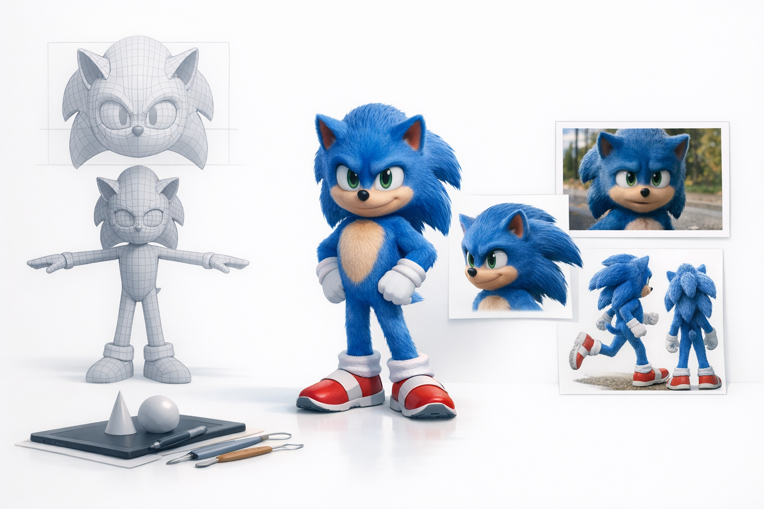 解析2019年电影版Sonic设计示意图