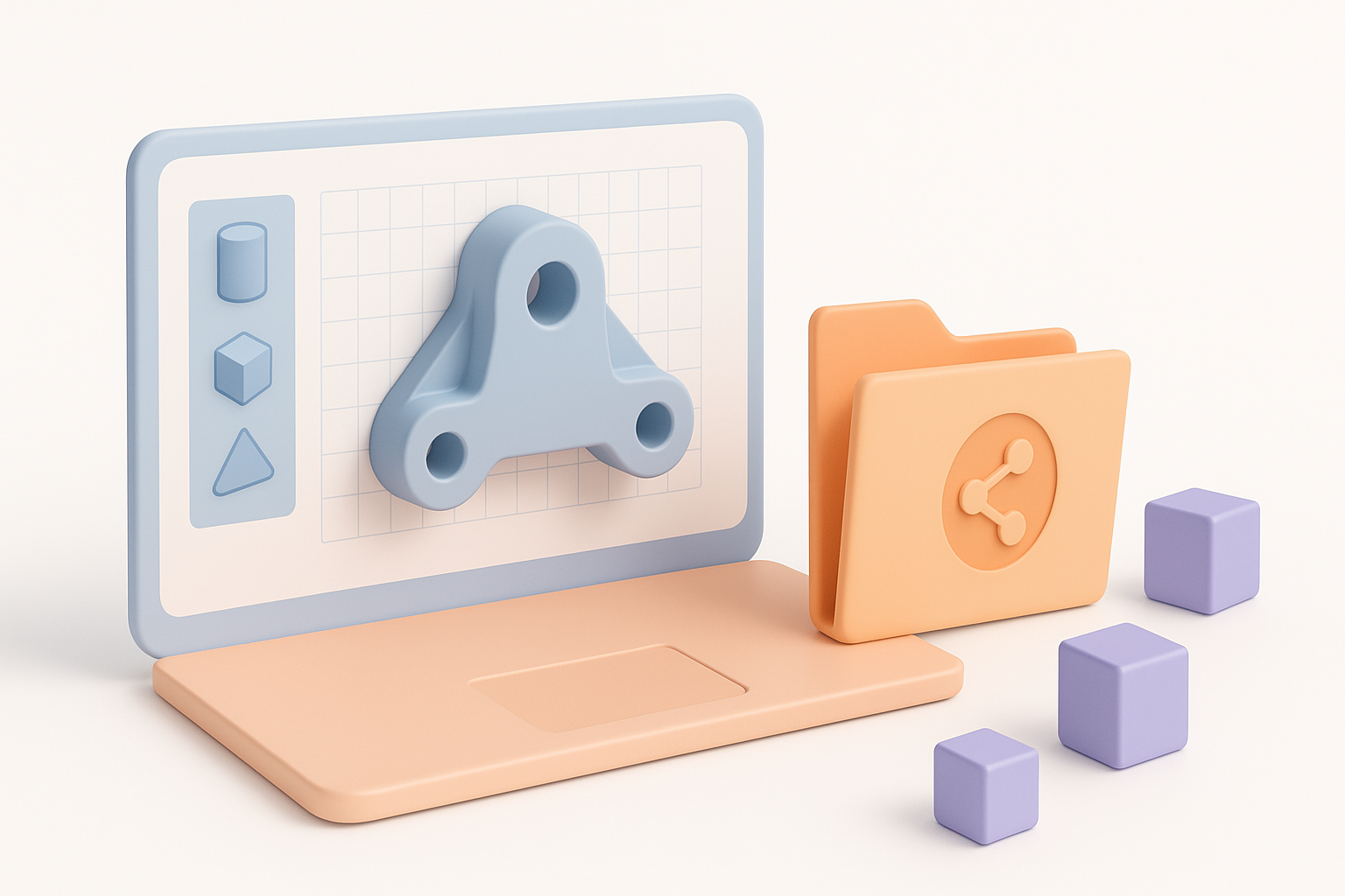 导出、共享与使用 3D CAD 模型示意图