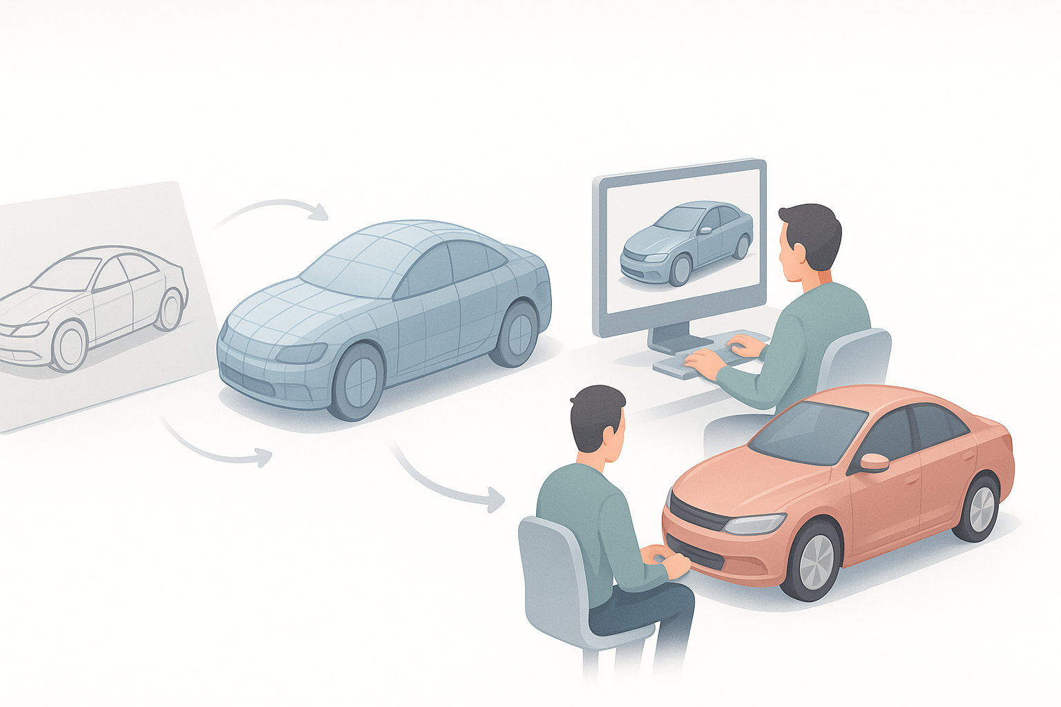 Step-by-Step Workflow: From Sketch to Production-Ready Model illustration