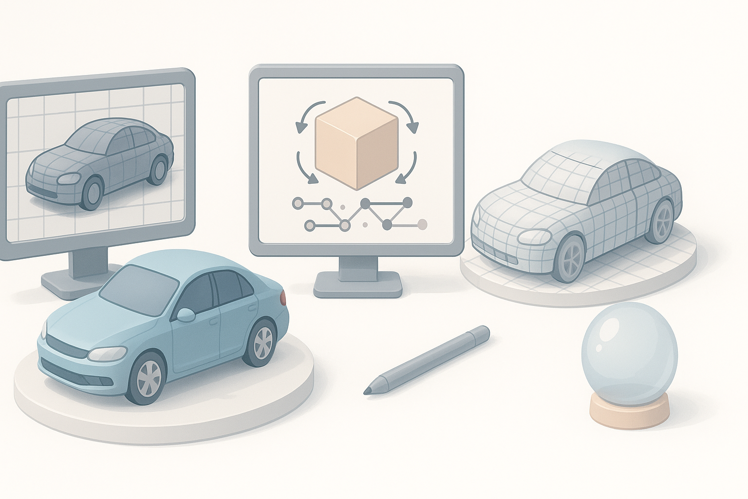 Alternative Methods and Future Trends in 3D Car Modeling illustration