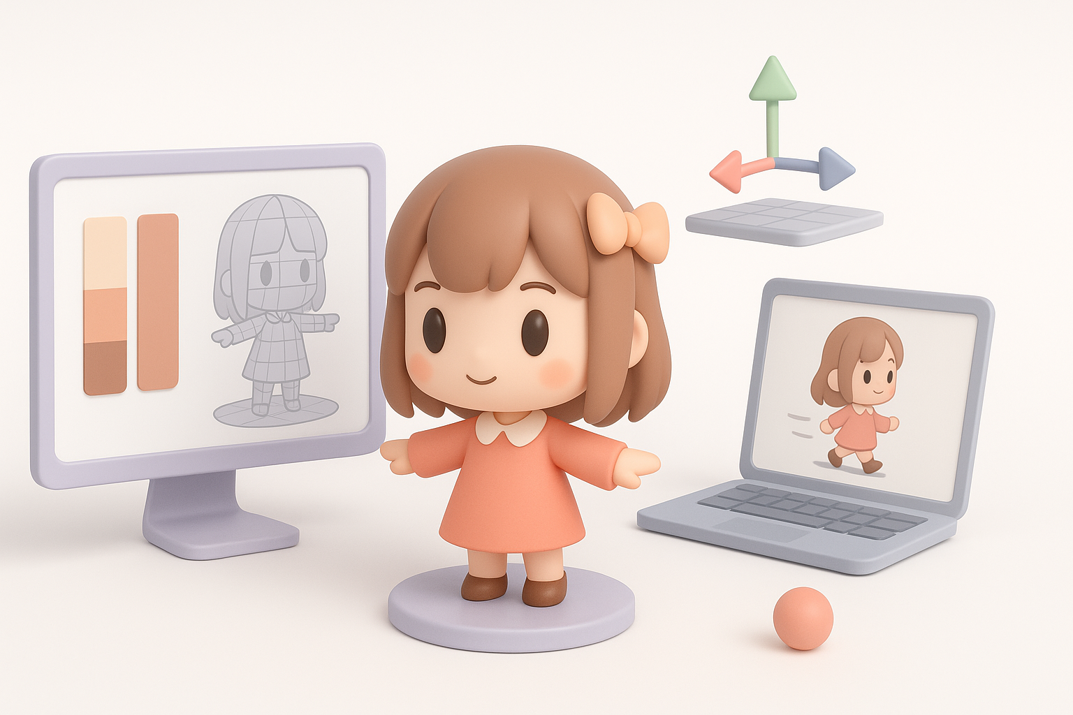 Texturing, Rigging, and Animating Chibi Models illustration