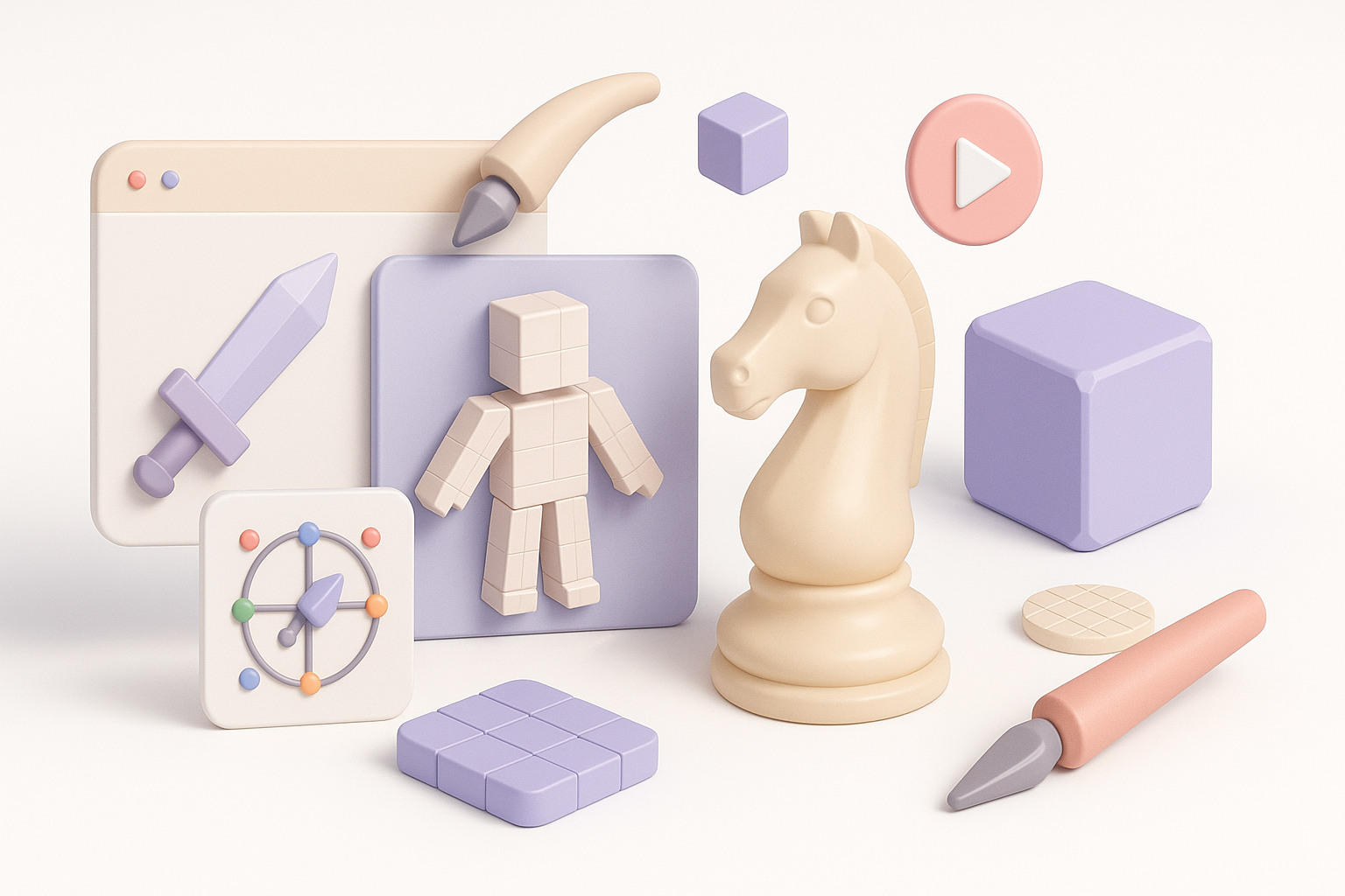 我的工作流程：创建高质量3D游戏模型示意图