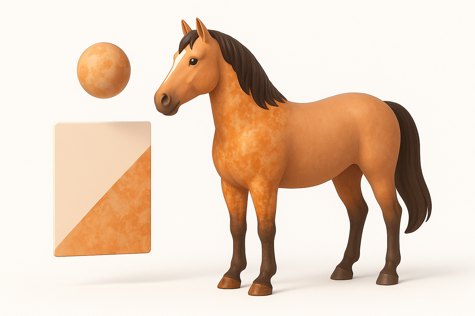 Ilustración de texturizado y materiales: dando vida al caballo