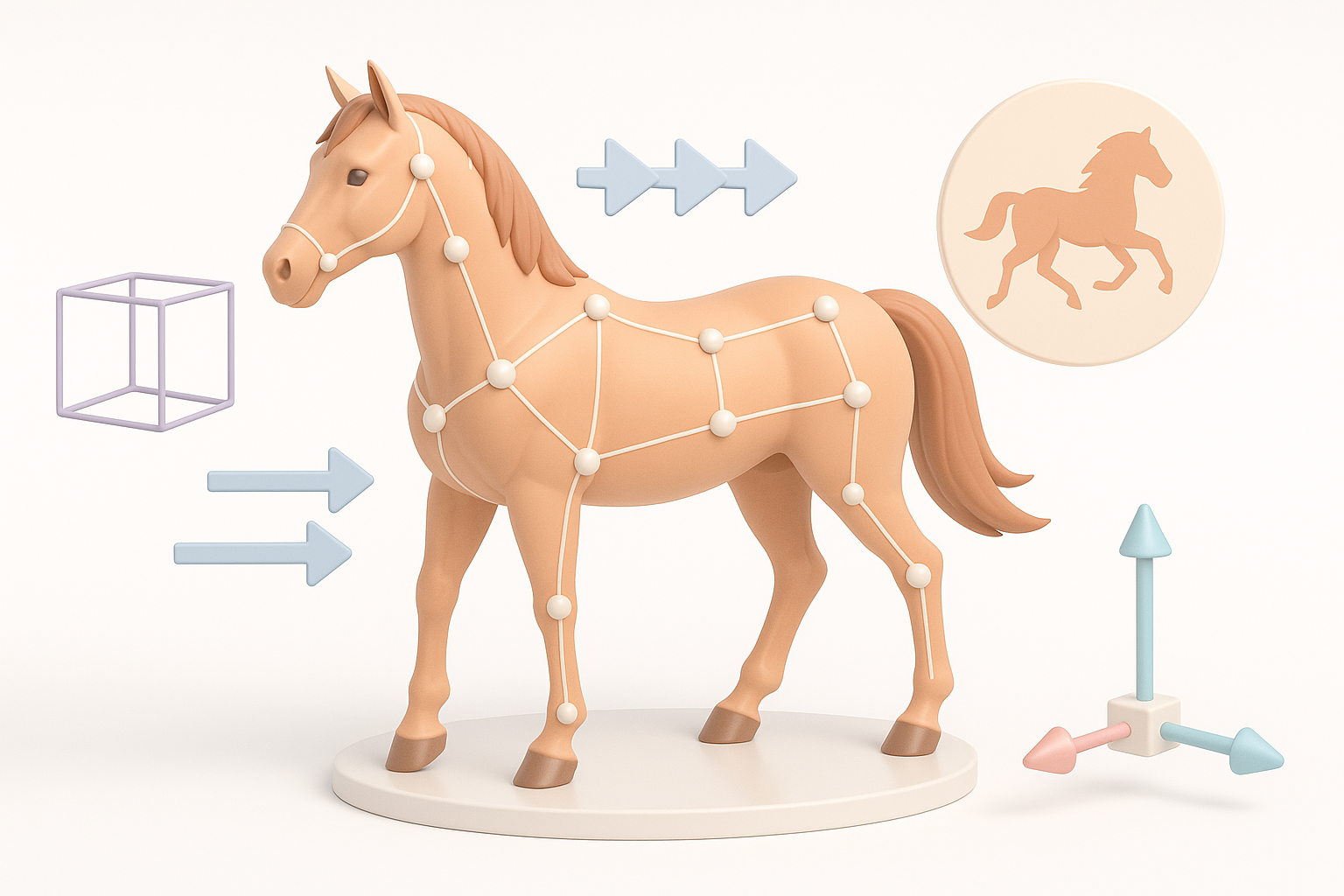 Ilustración de consideraciones de rigging y animación