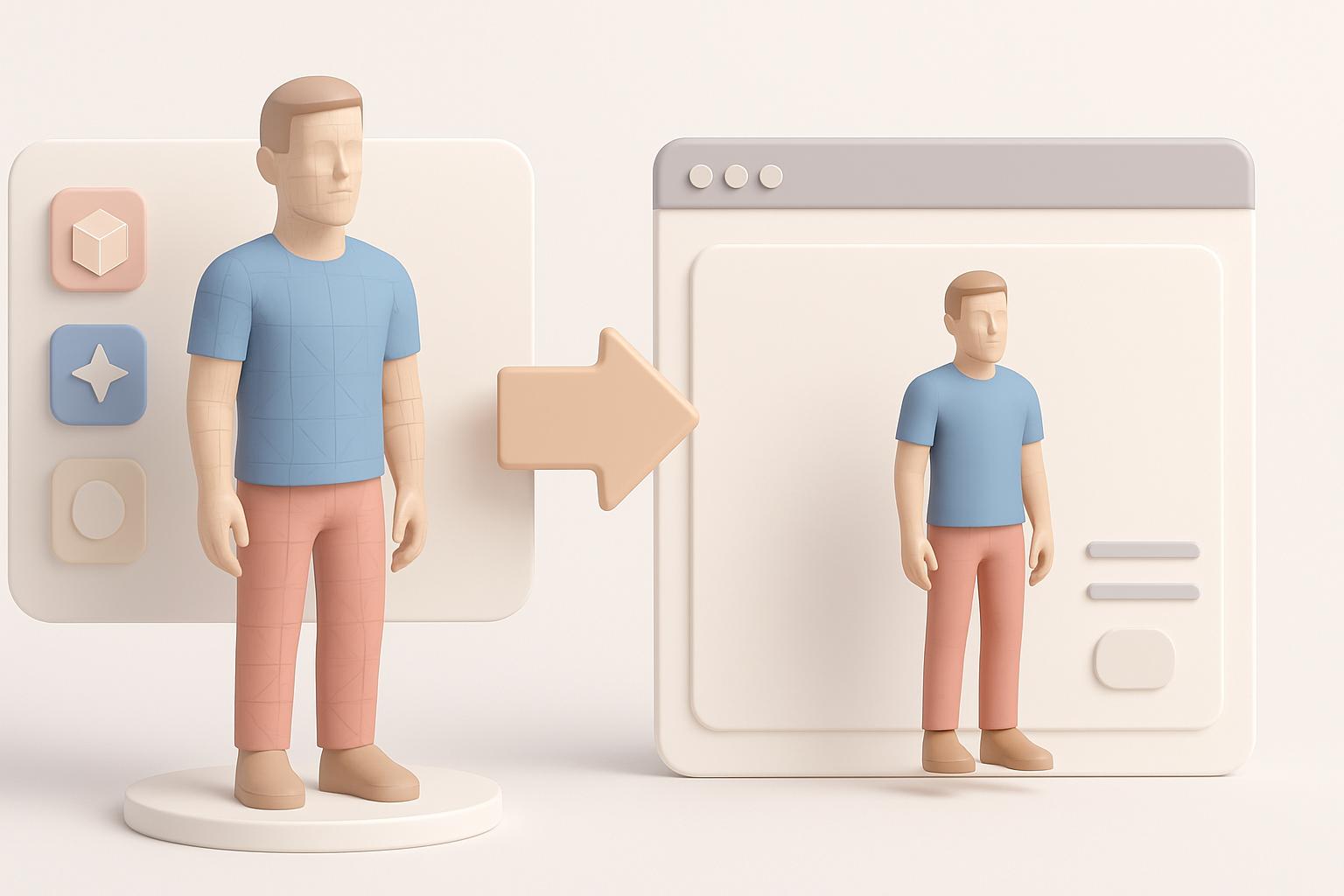 3D模型的导出与集成示意图