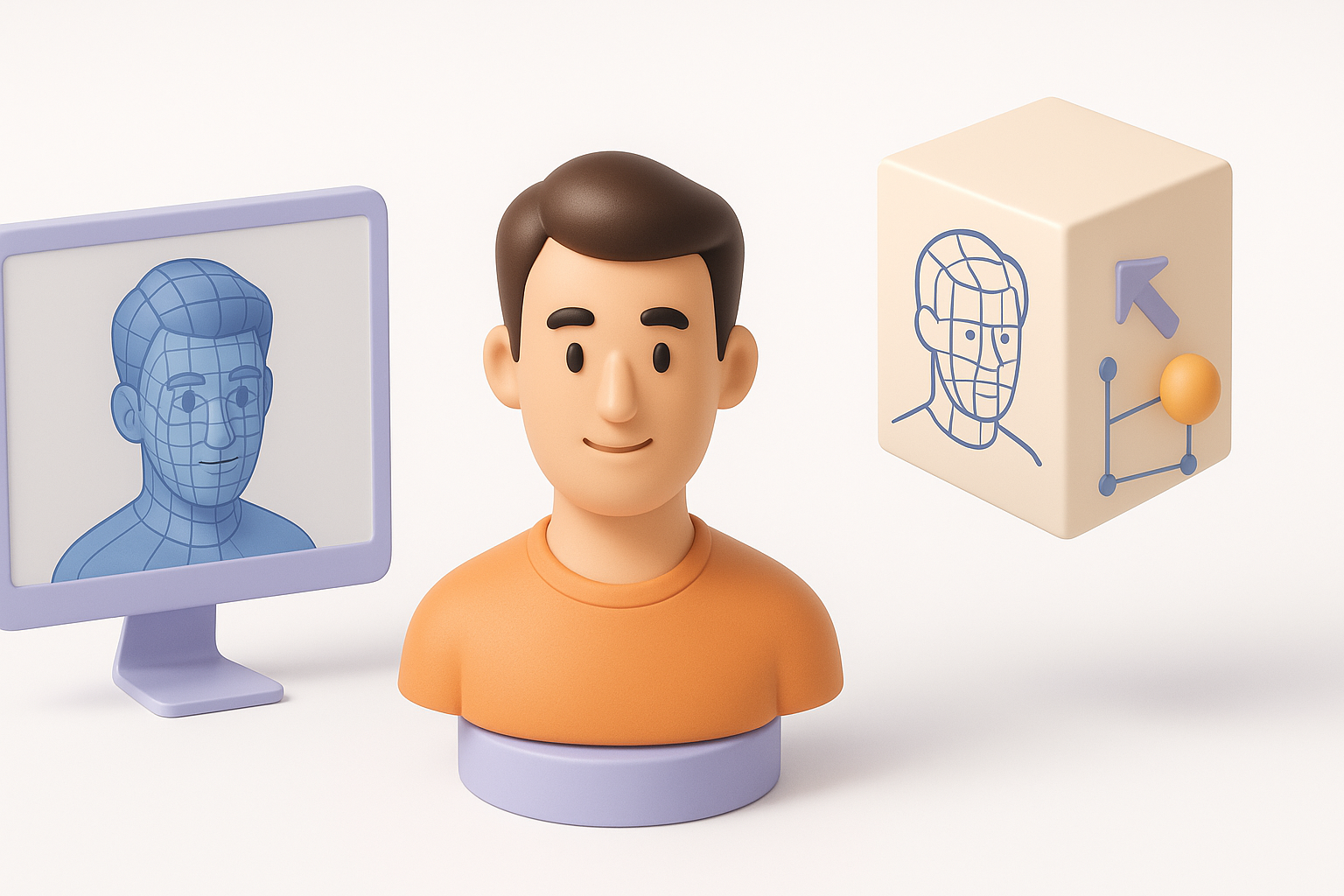 AI驱动与手动3D建模方法对比示意图