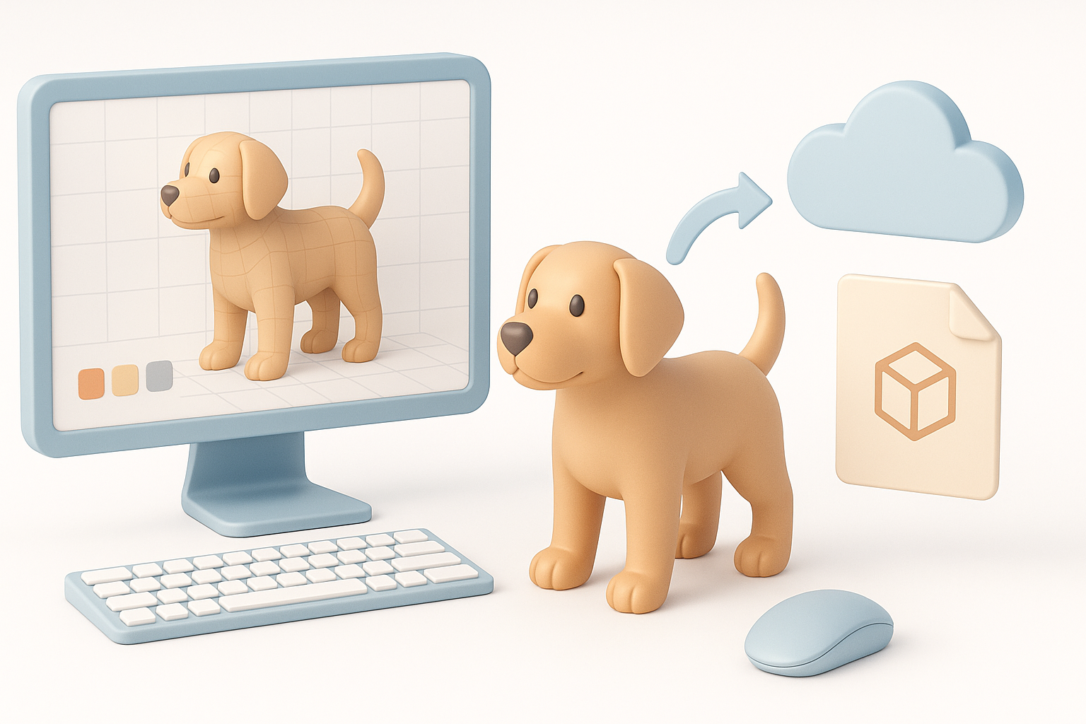 Exporting and Integrating Your 3D Dog Model illustration