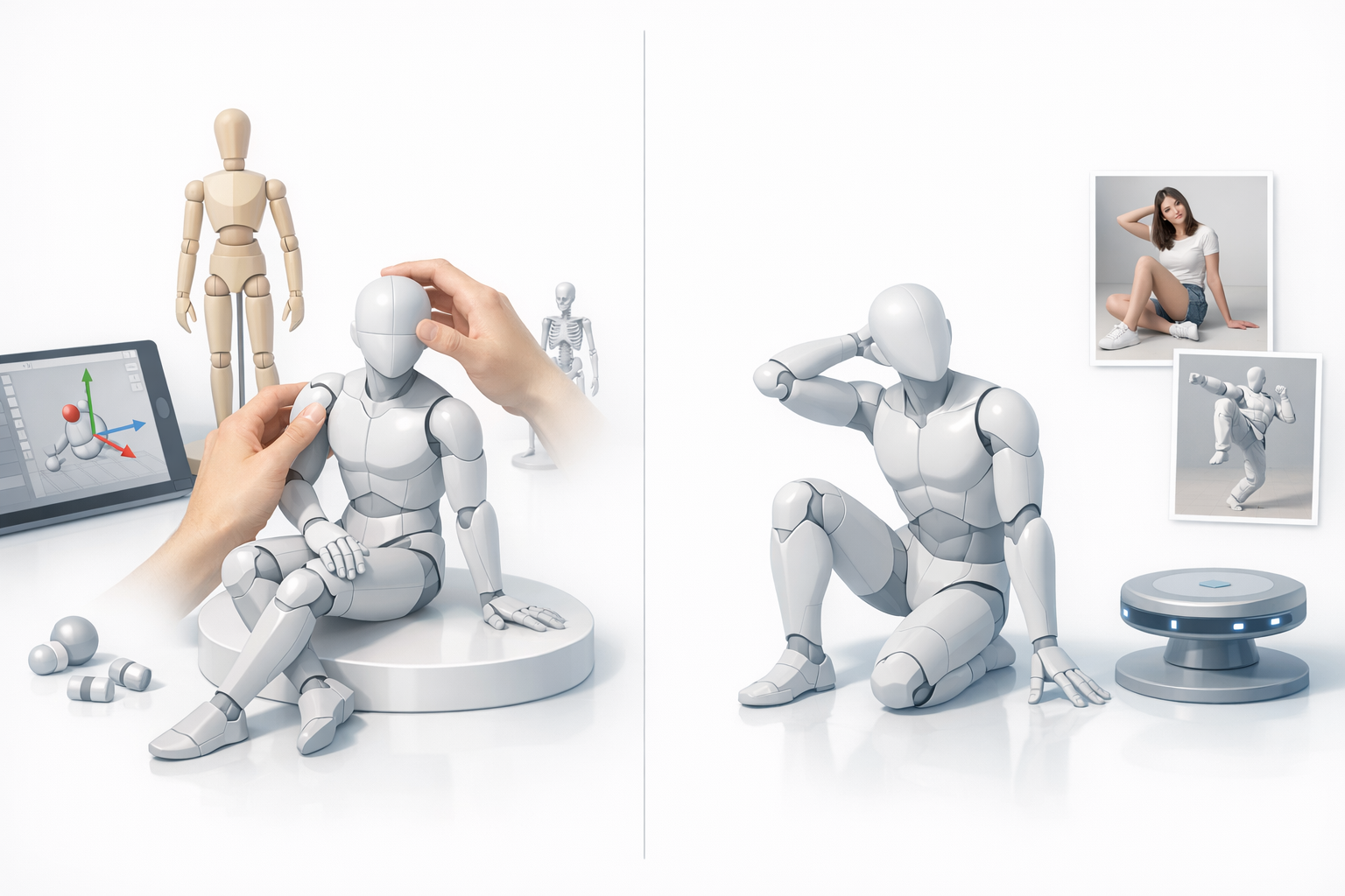 Comparing Manual vs. AI-Assisted Posing illustration