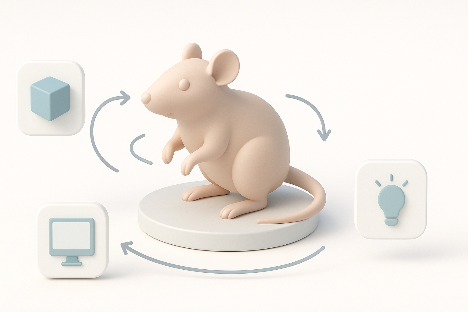 概览：旋转3D老鼠模型在创意工作流程中的应用