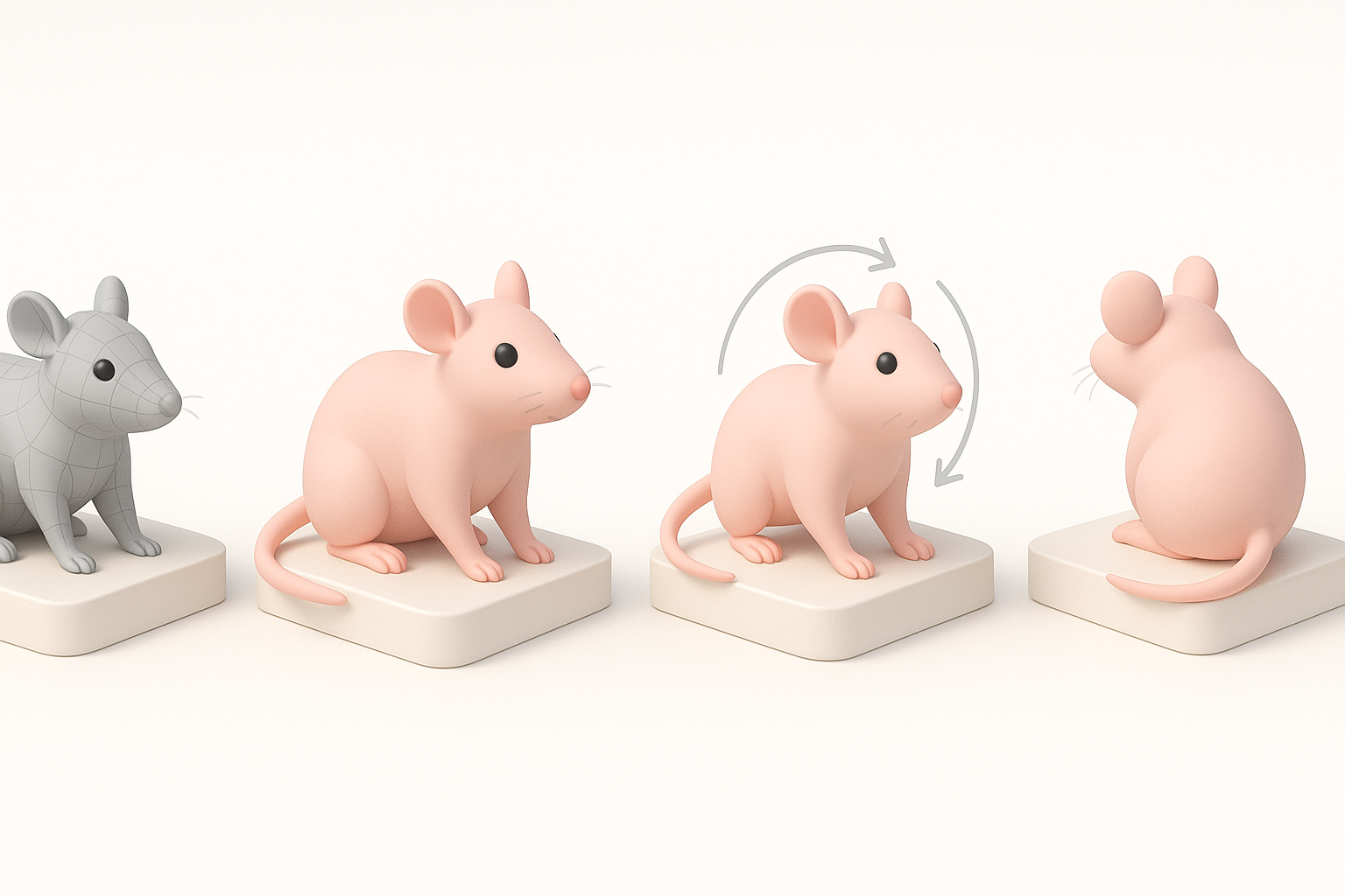 分步详解：我的3D老鼠模型旋转制作流程