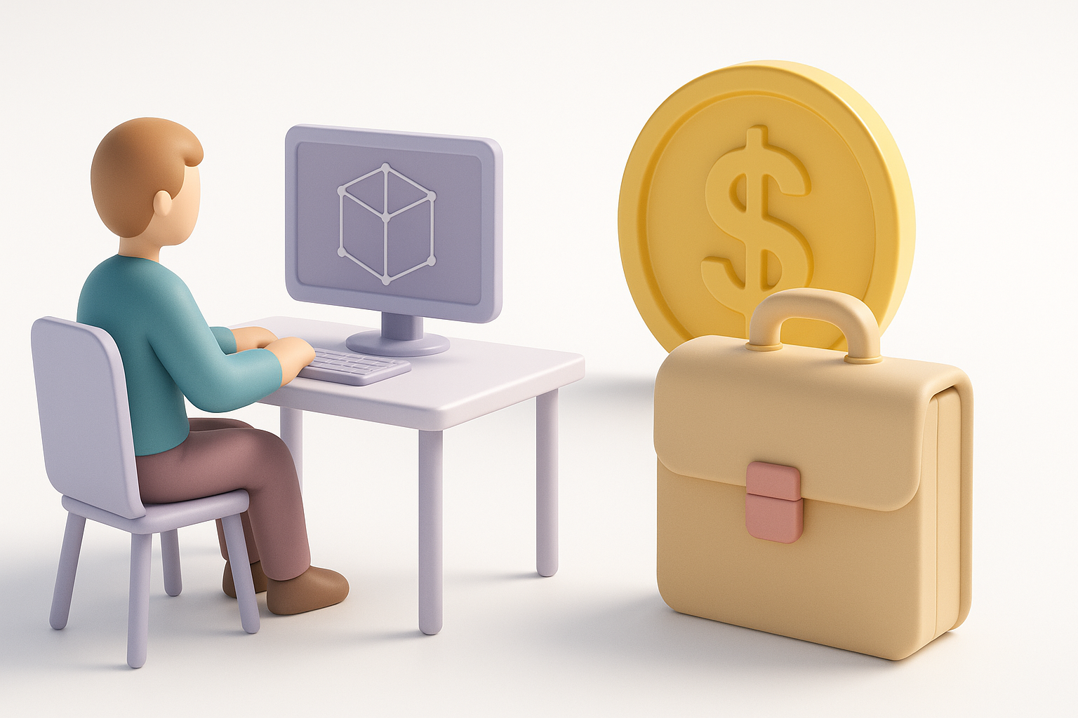 3Dモデラーの給与交渉のベストプラクティスのイラスト