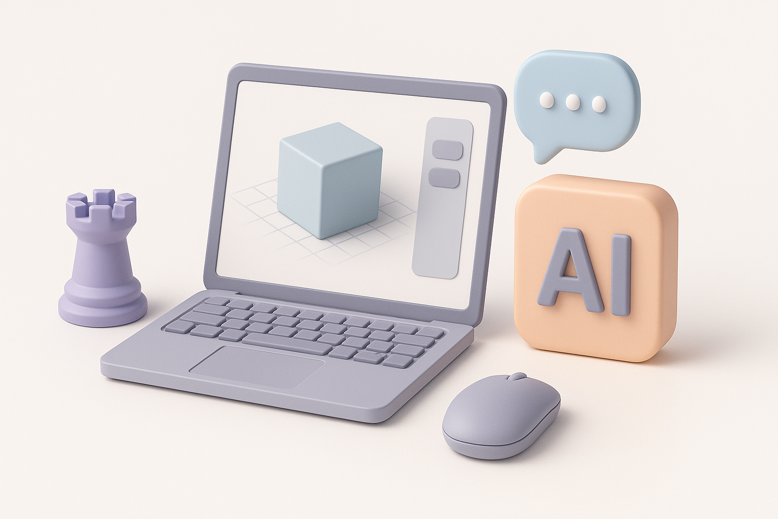 AIを使った3Dモデル制作ワークフローのイラスト
