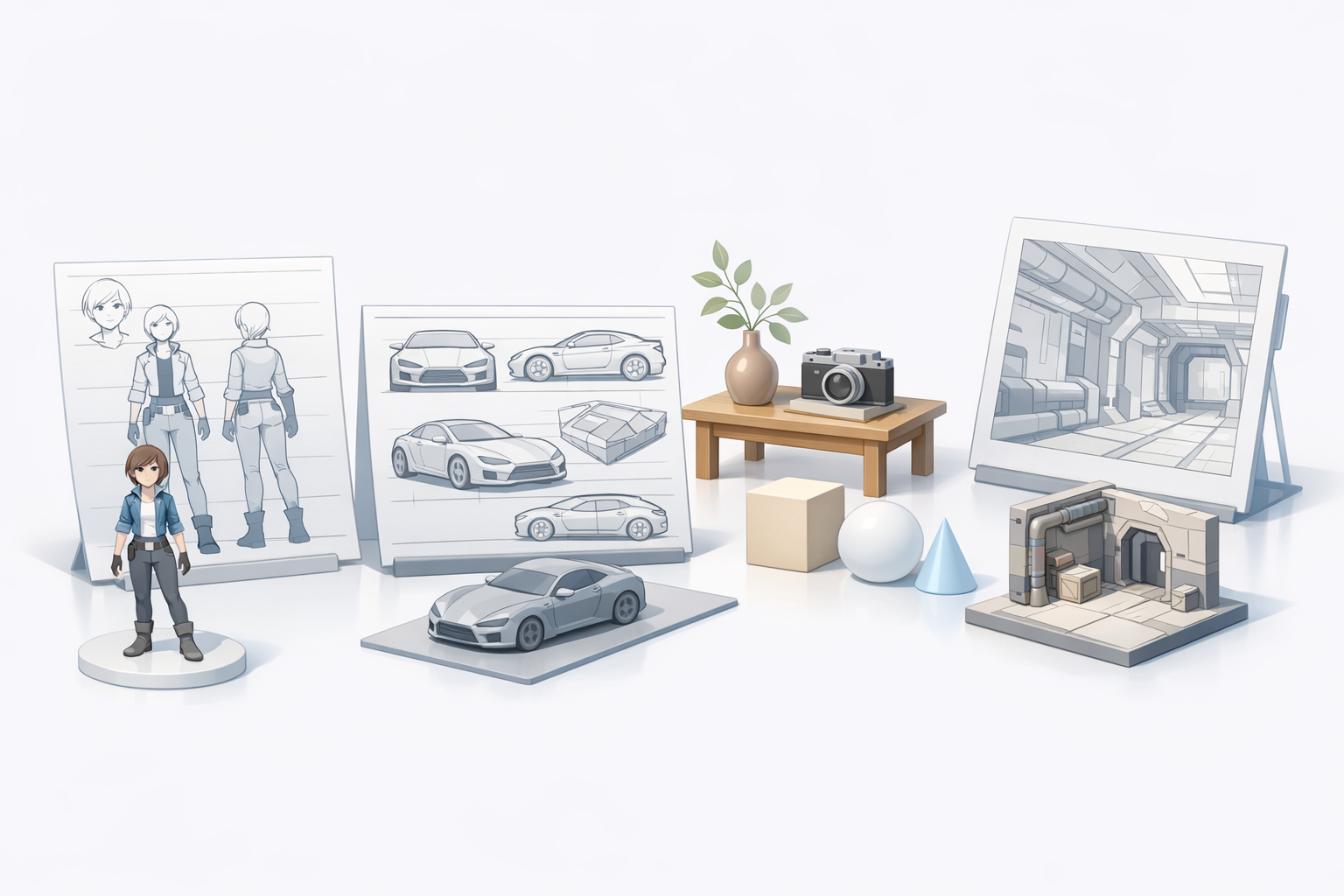 3D艺术家常用绘图参考类型示意图