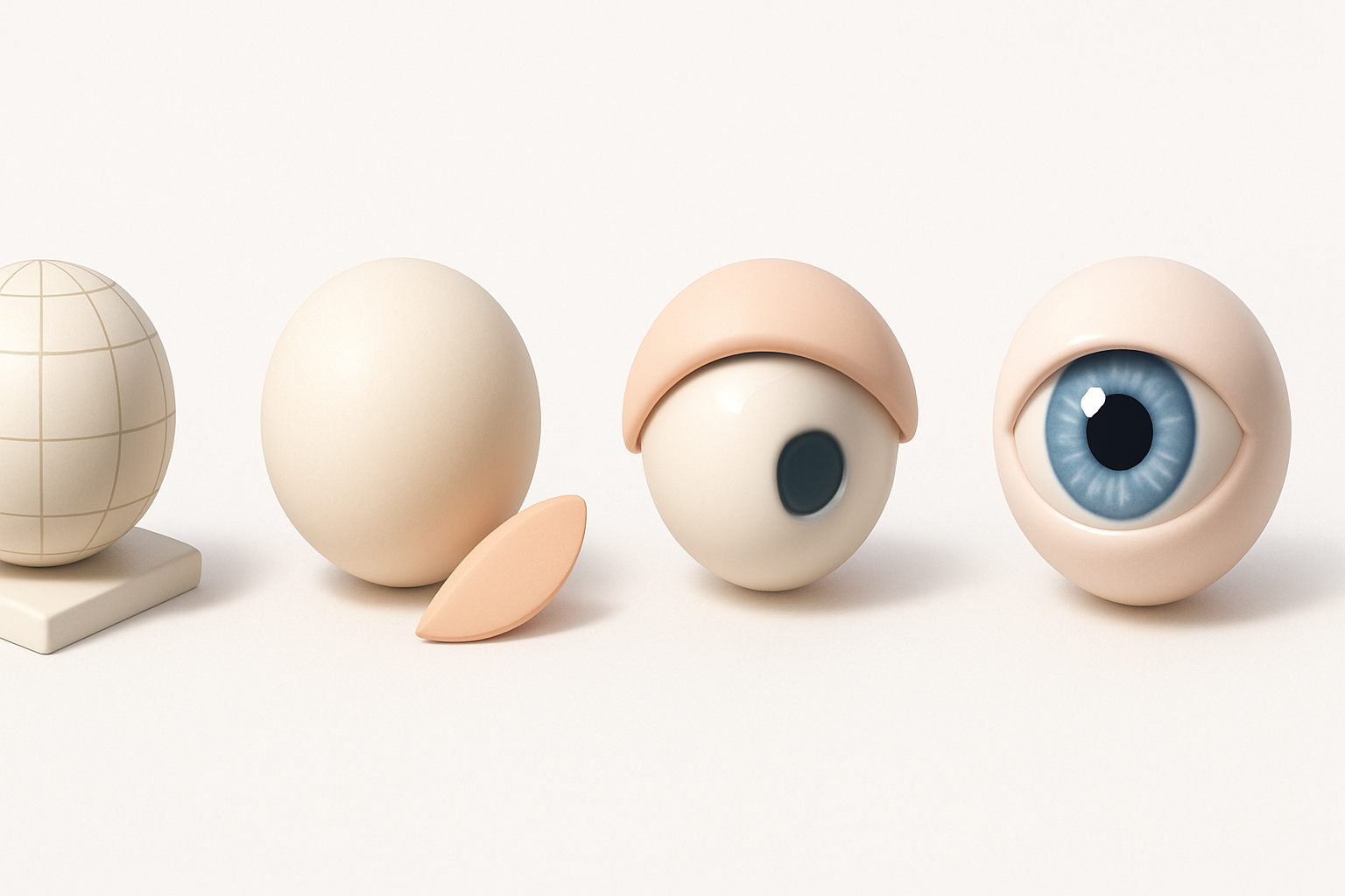 Step-by-Step Workflow for Modeling Realistic Eyes illustration