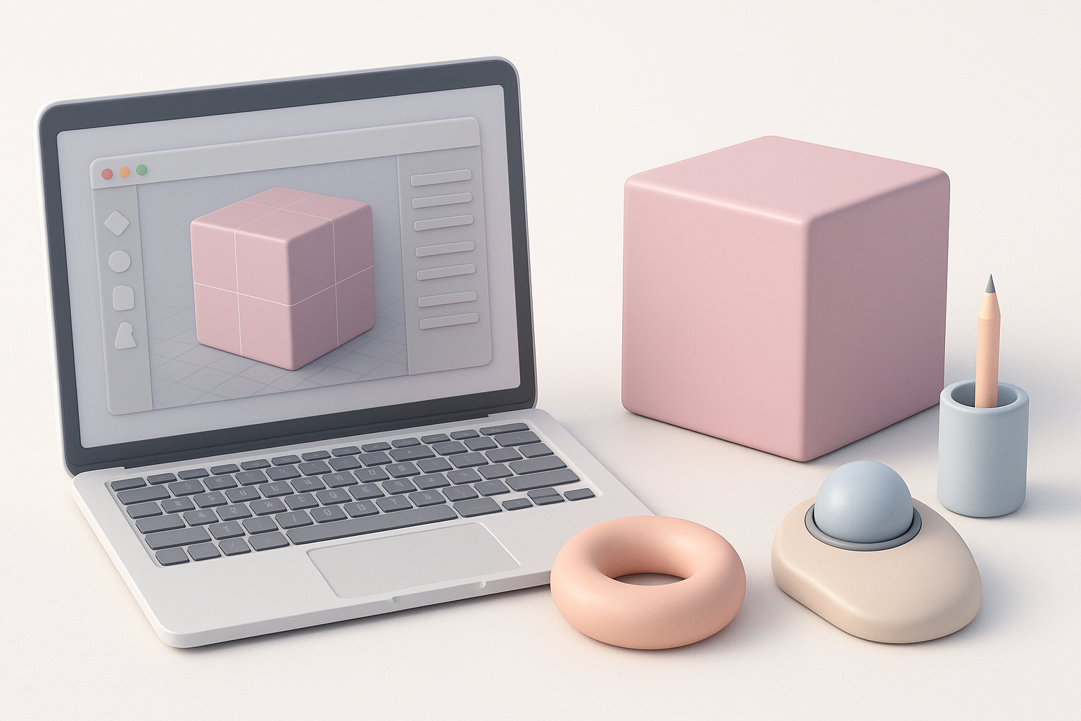 Mac OS에서 3D 모델링 시작하기 일러스트레이션
