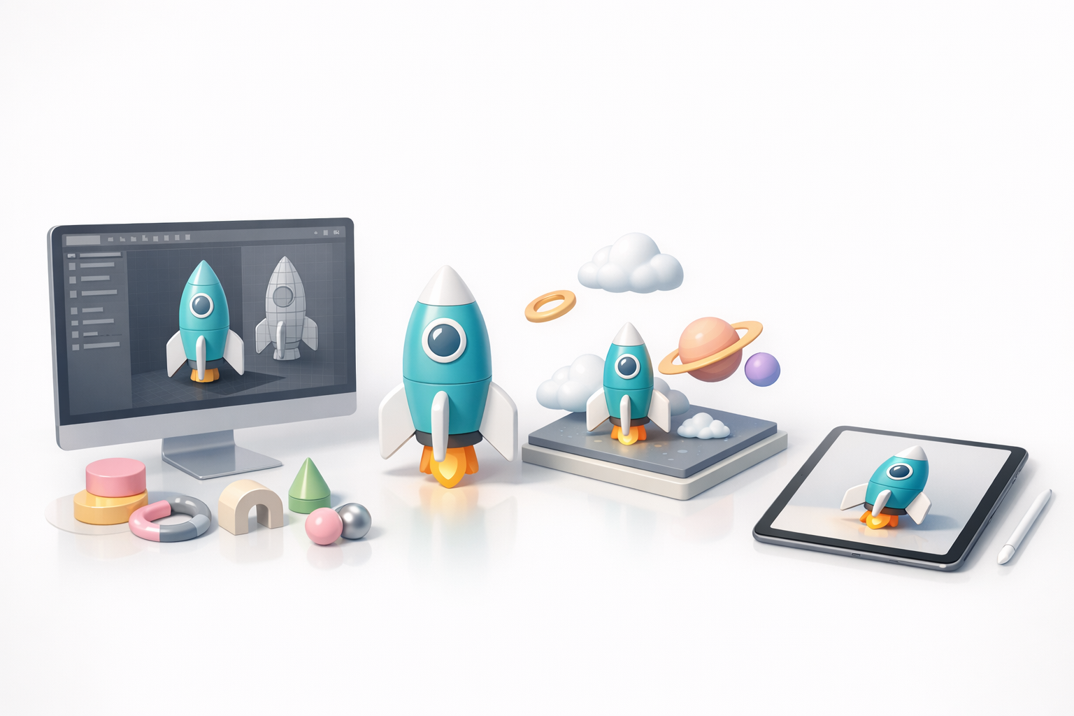Ilustración sobre la creación y preparación de modelos 3D para Procreate