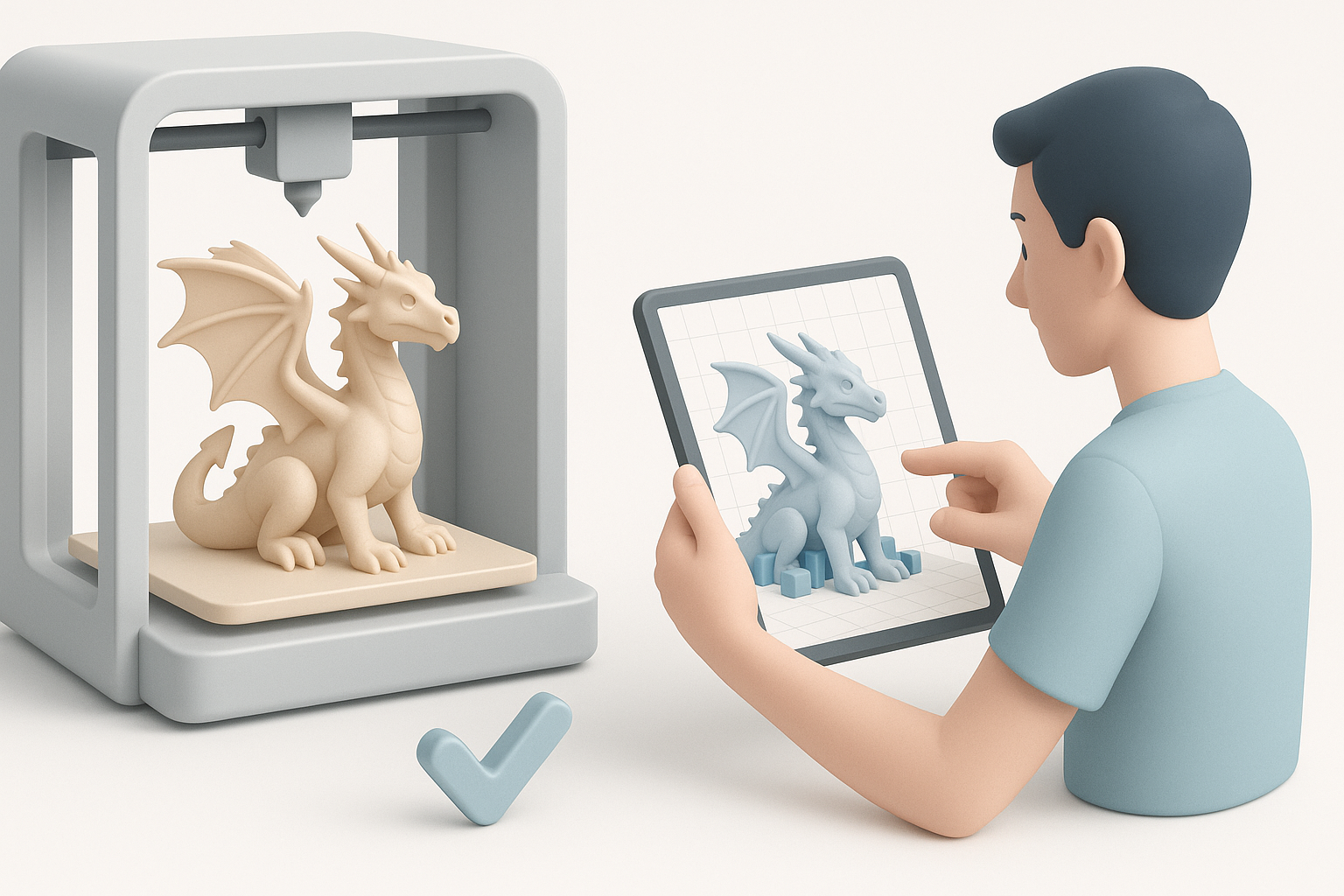 针对3D打印优化模型示意图