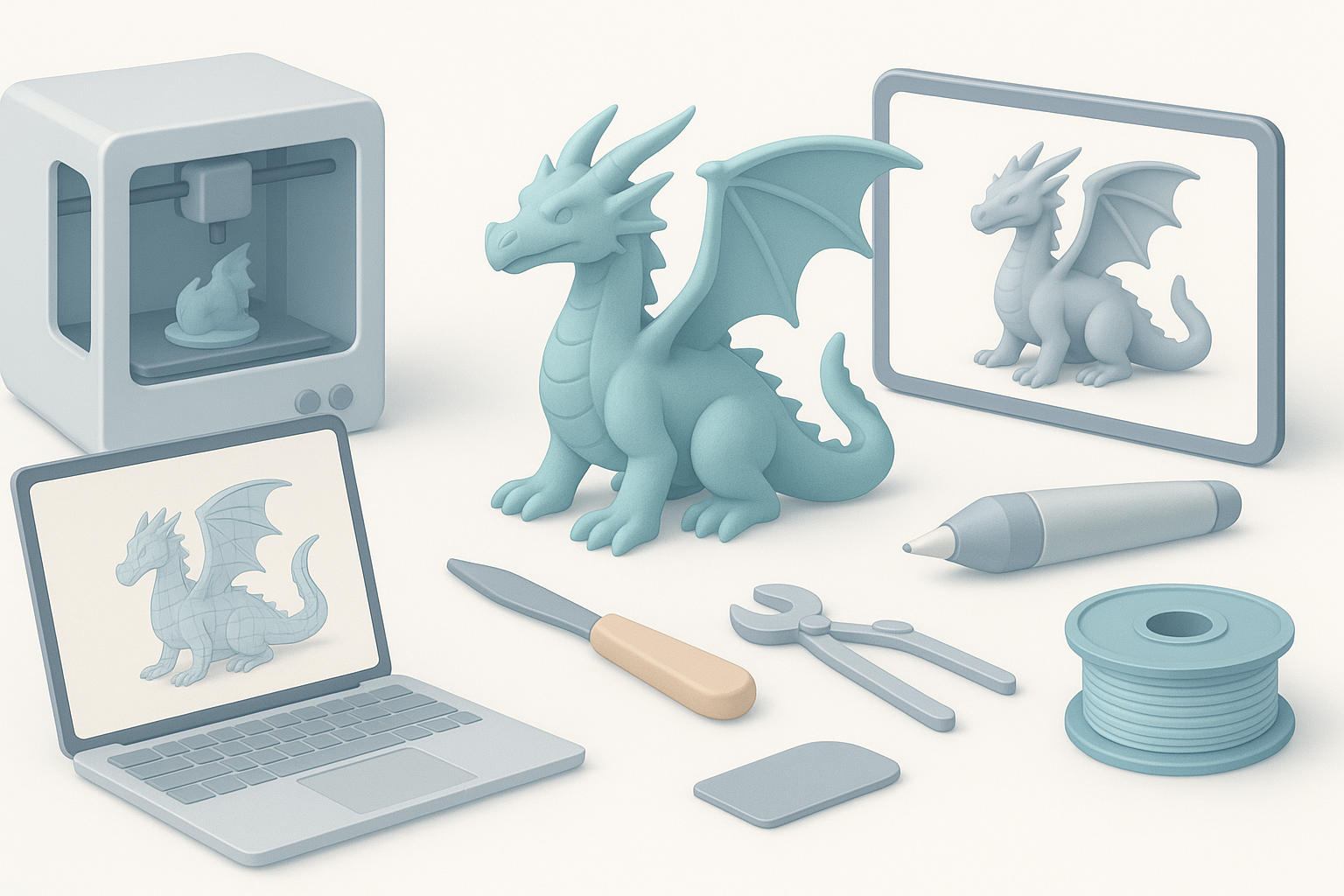 3D龙创作的最佳工具与AI平台示意图