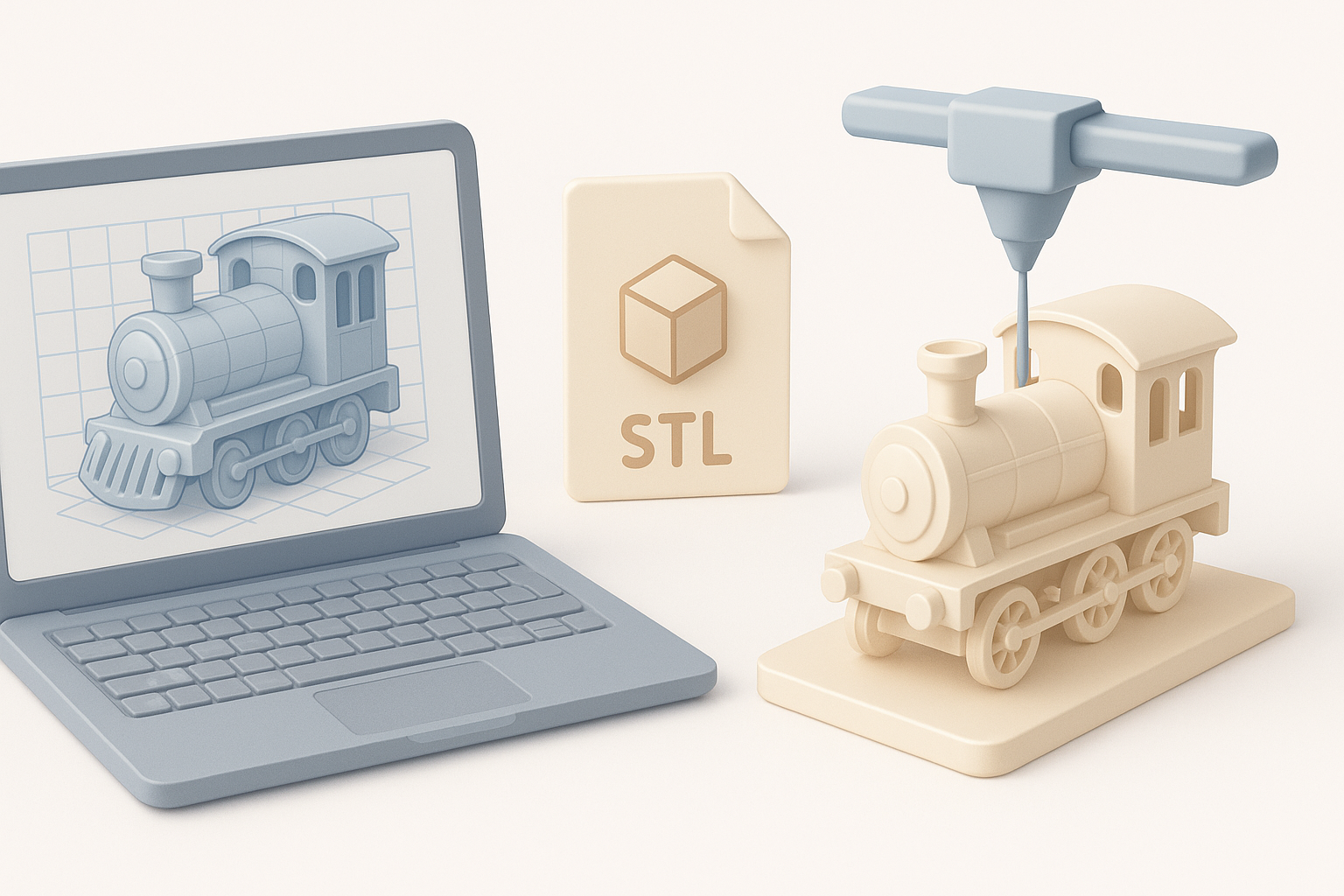 准备3D打印文件示意图