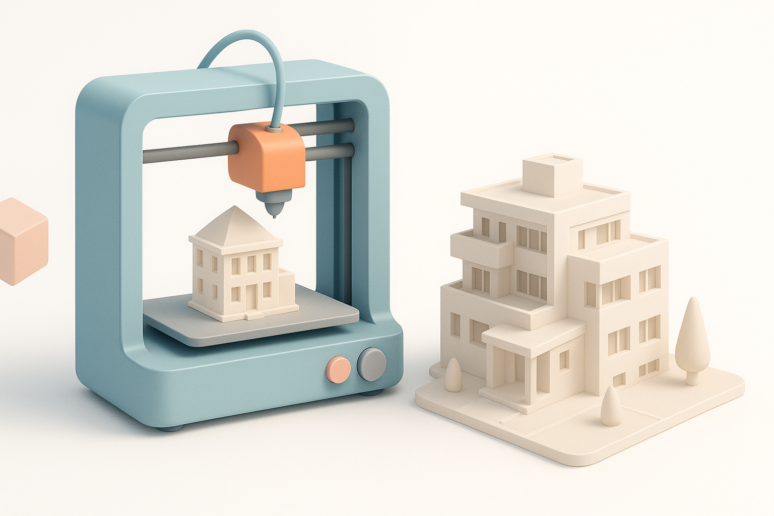 3D打印对建筑模型的重要性示意图