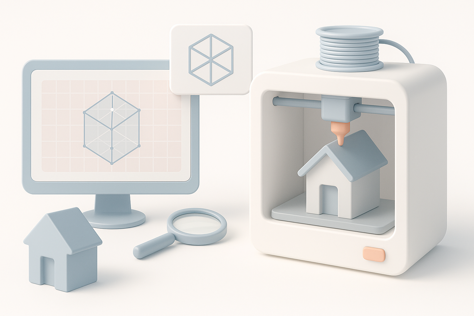 了解3D打印模型示意图