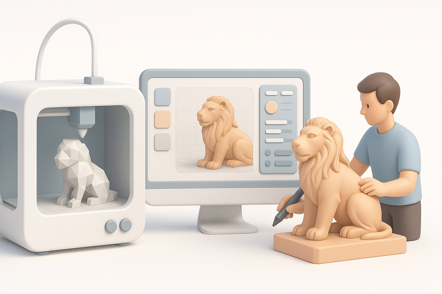 3D打印的贴图与细节处理示意图