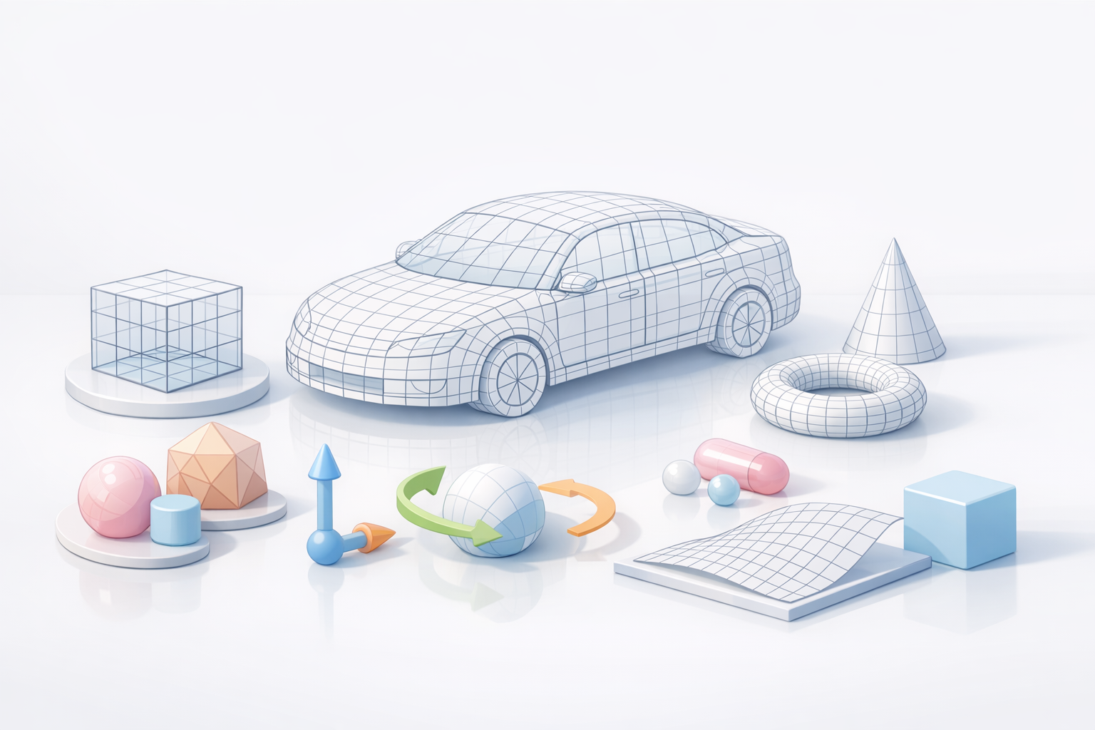 Understanding 3D Wireframe Modeling illustration