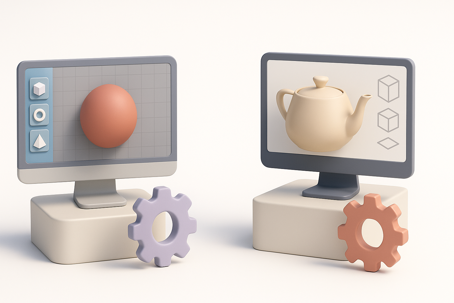 将 Adobe 3D 工作流程与其他方法进行比较示意图