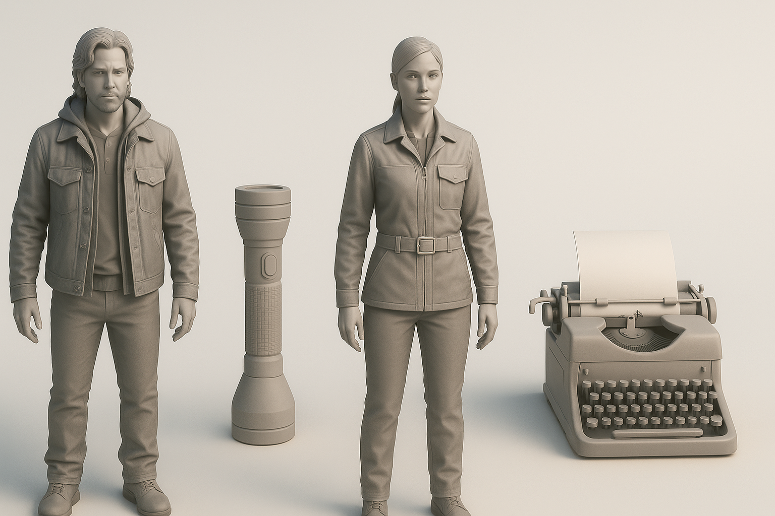 Alan Wake 2 3D 模型概览示意图