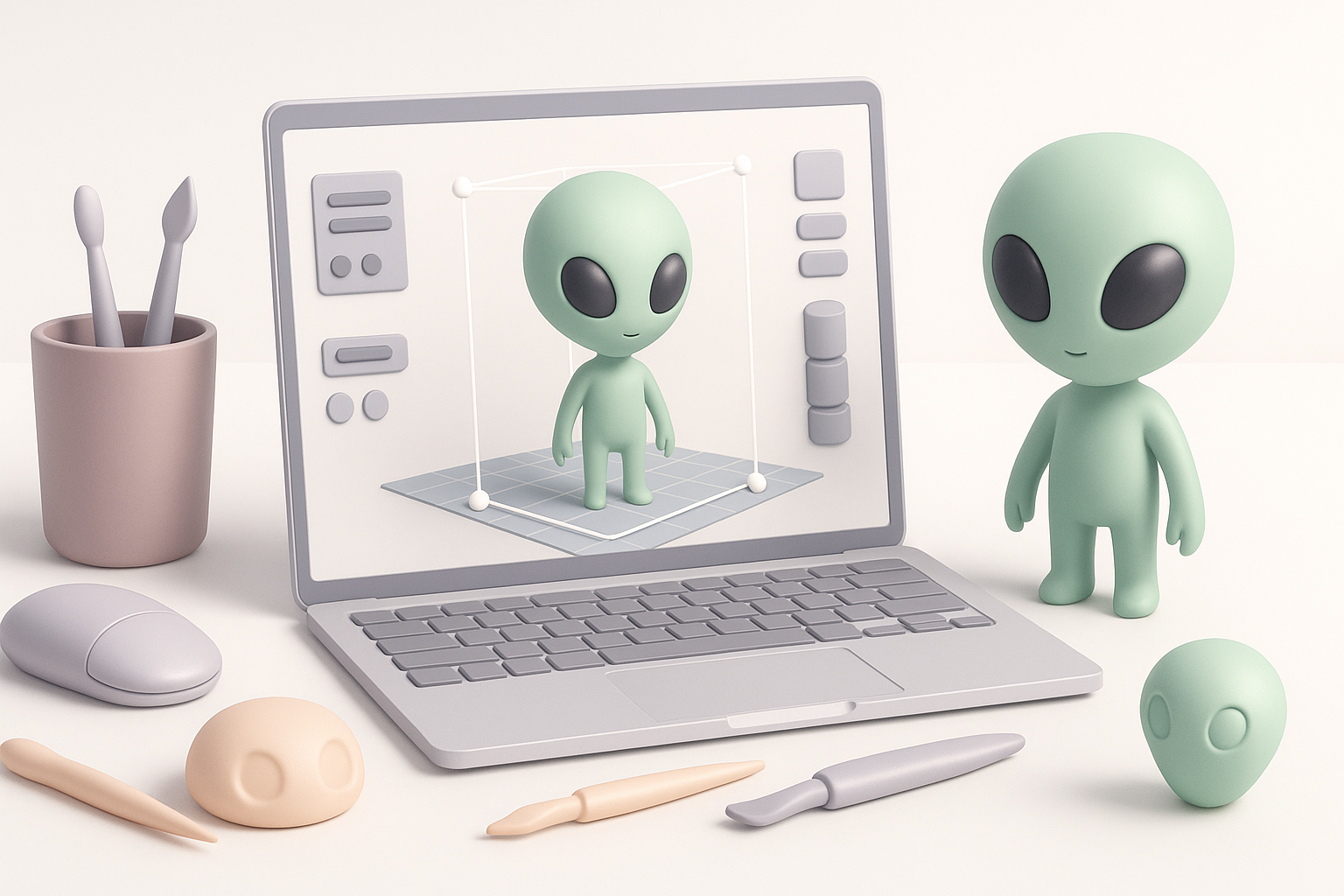 生成外星人3D模型:工具与方法示意图