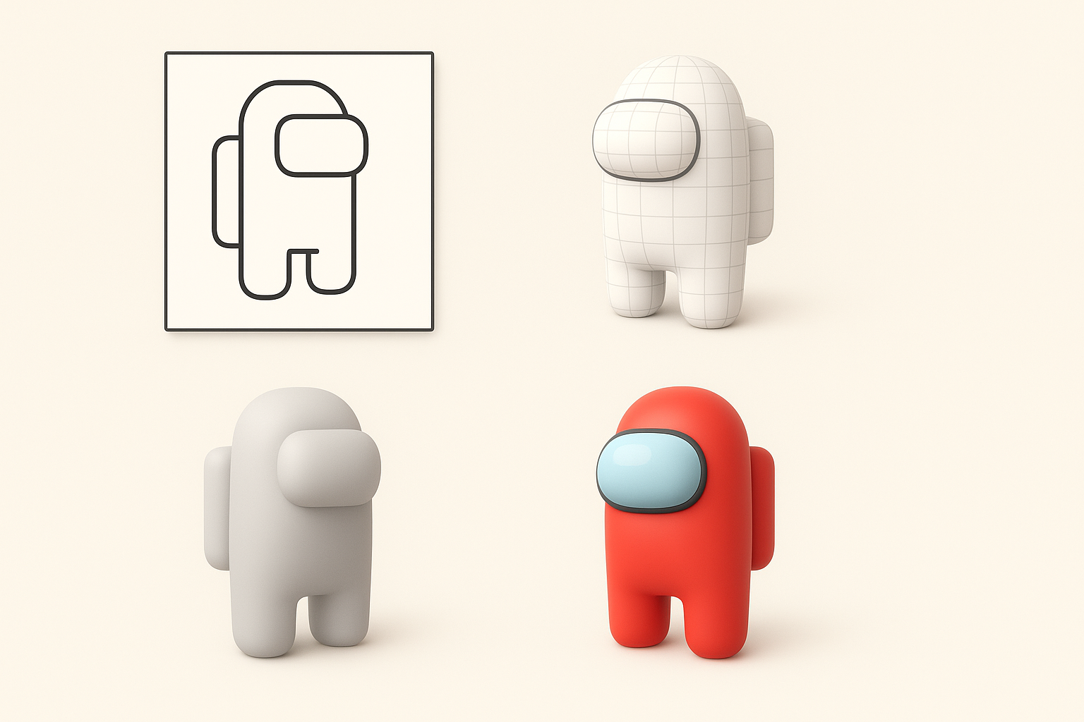 Step-by-Step: How I Create an Among Us 3D Model illustration
