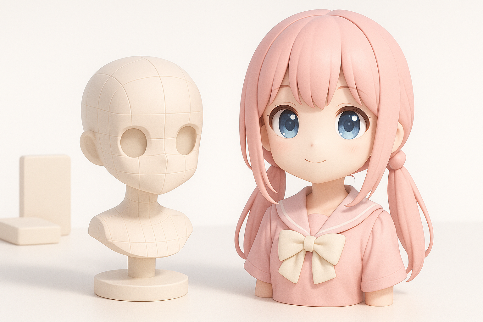 理解3D建模中的Anime Moe风格示意图