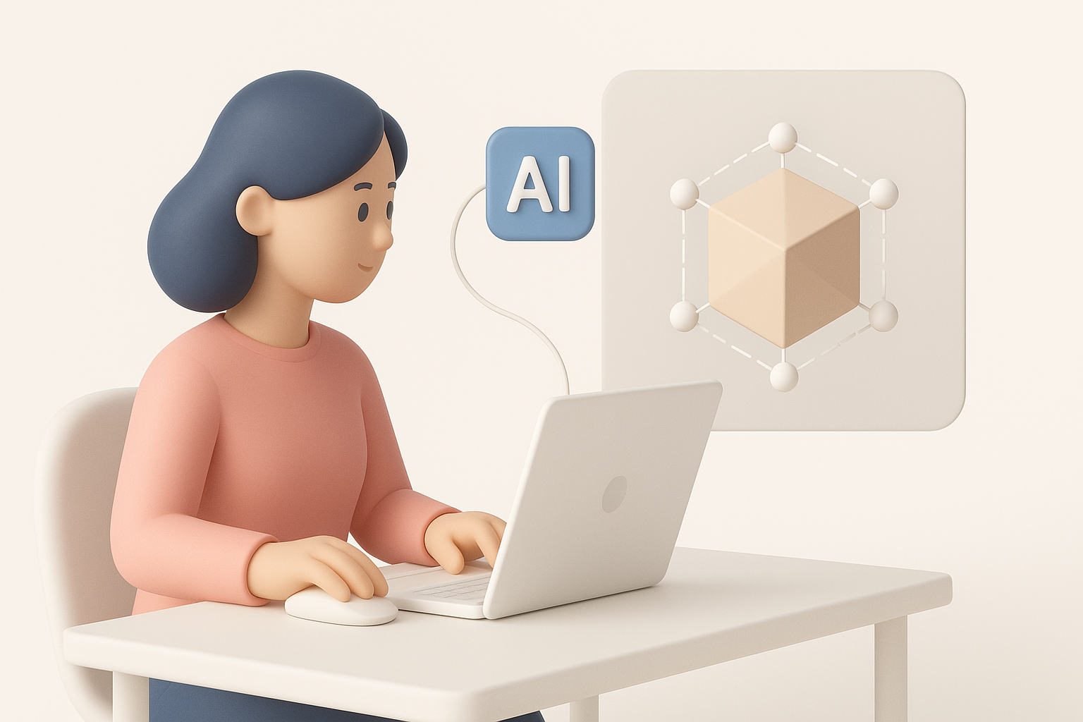 使用AI工具加速3D模型制作示意图