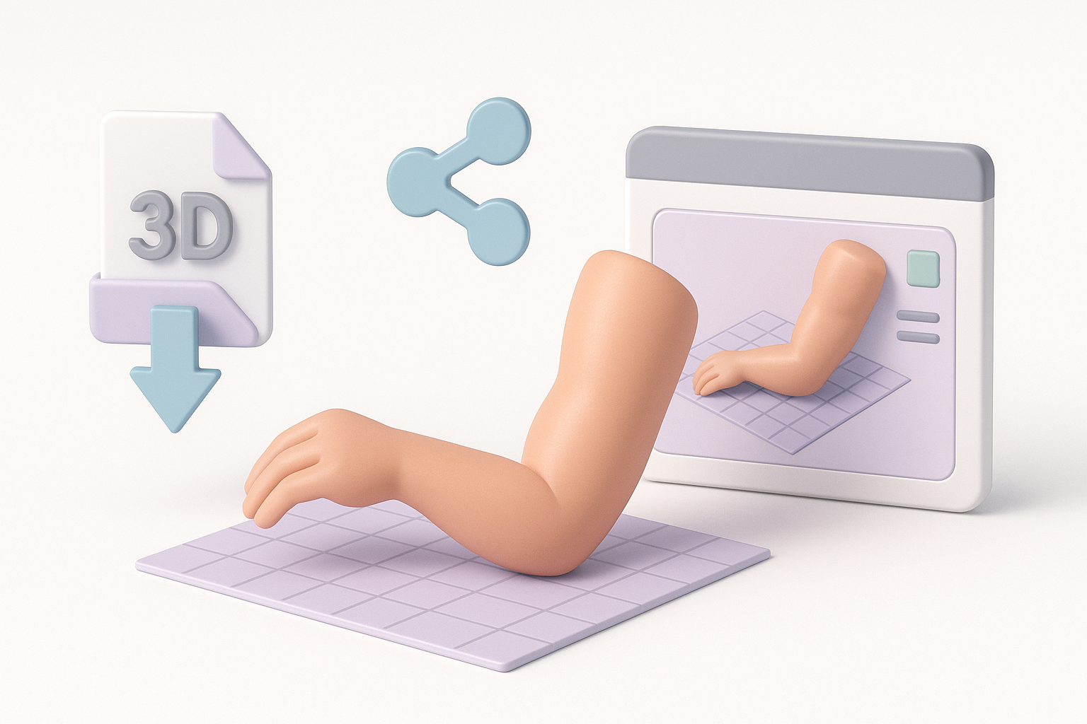 Exporting, Sharing, and Using Arm 3D Models in Projects illustration