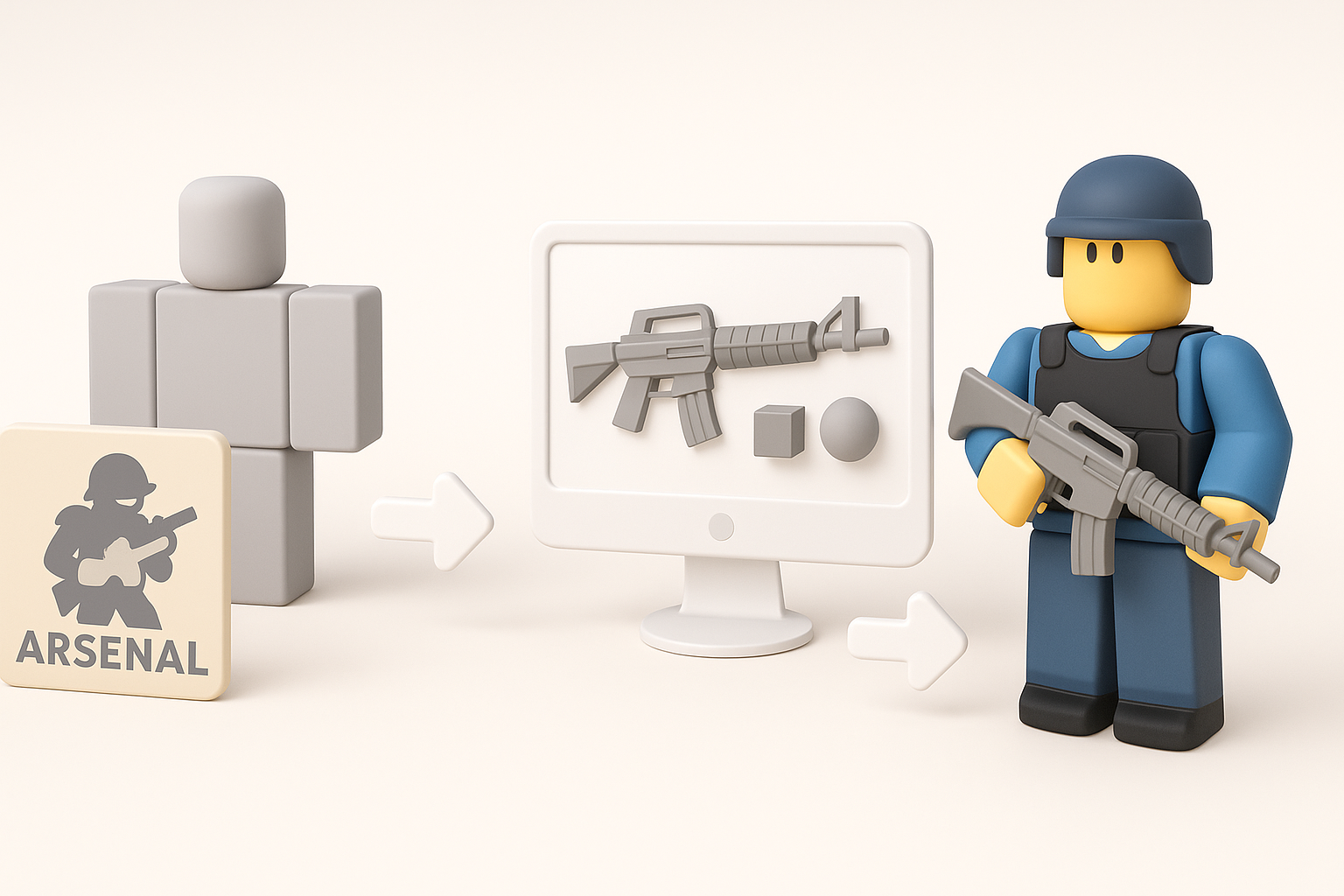 My Step-by-Step Process for Building Arsenal Roblox 3D Models illustration
