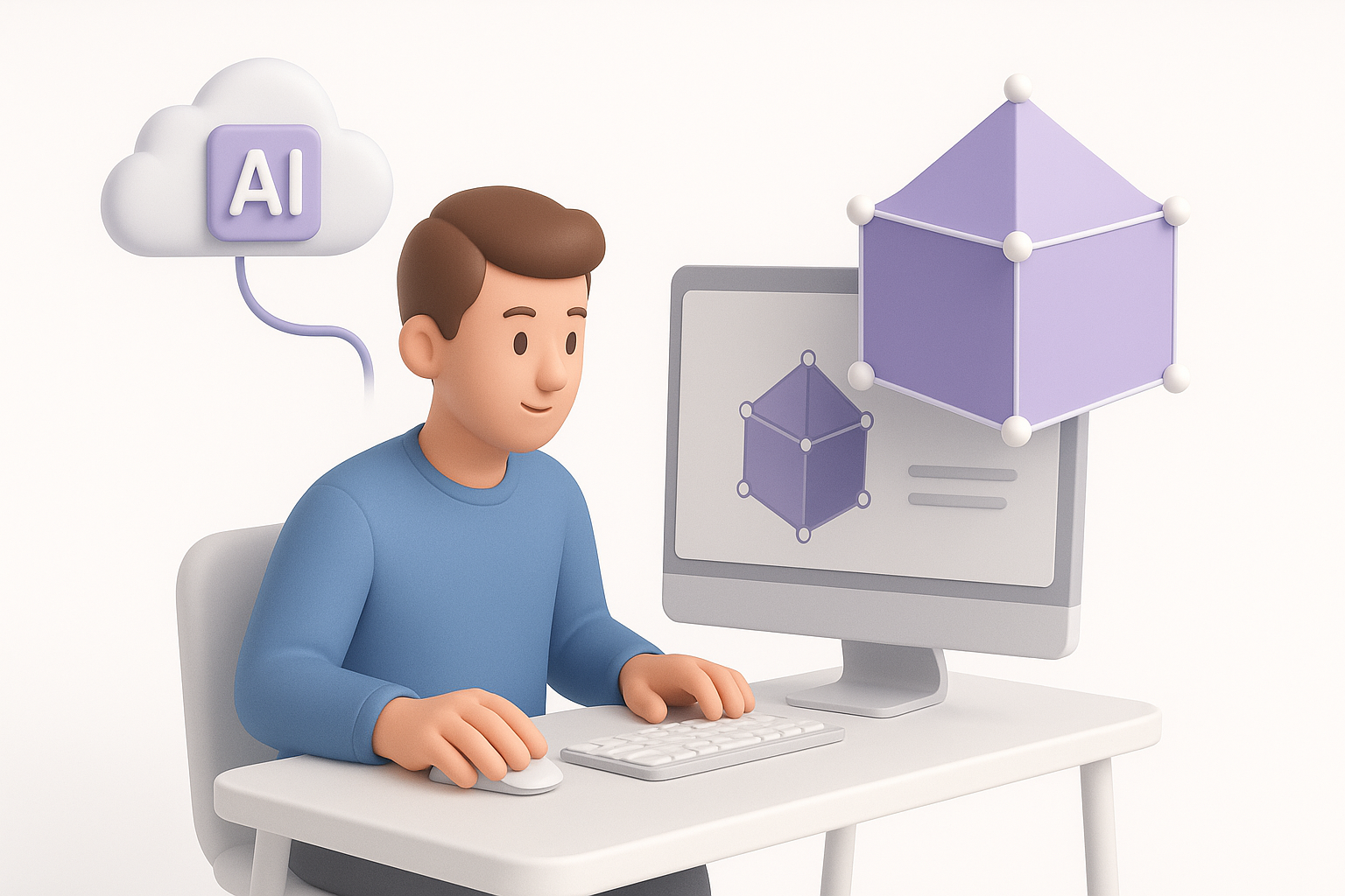 Leveraging AI Tools for Efficient 3D Model Creation illustration