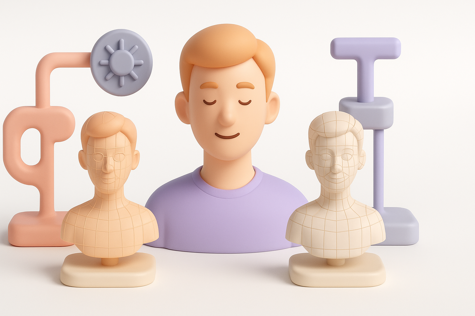 AI 驱动与传统 3D 工作流程对比示意图