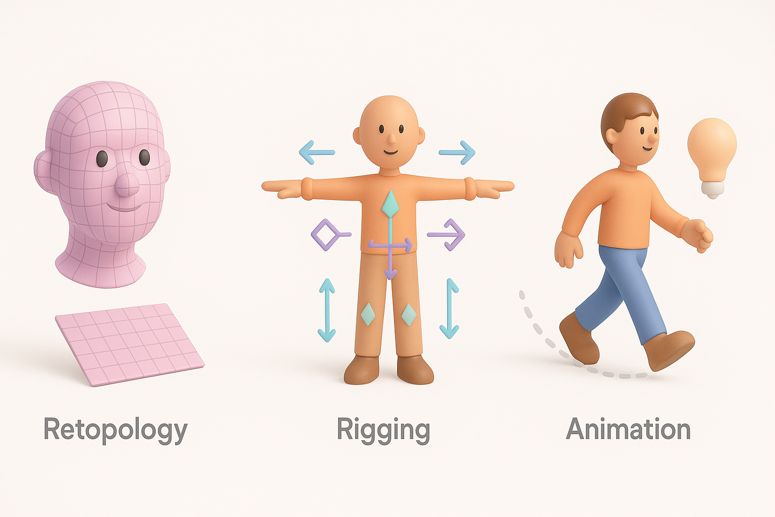 Retopology, Rigging, and Animation Tips illustration