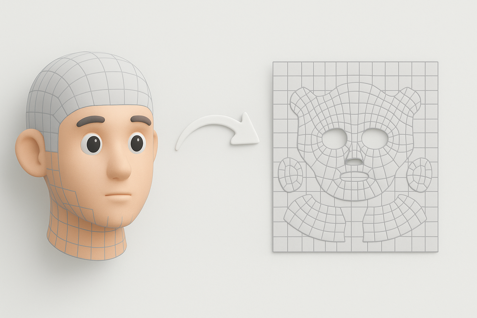 Retopology与UV映射最佳实践示意图