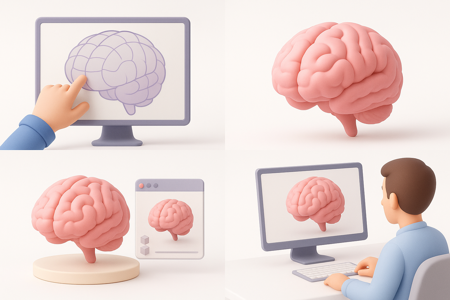 如何创建3D大脑模型：分步说明配图