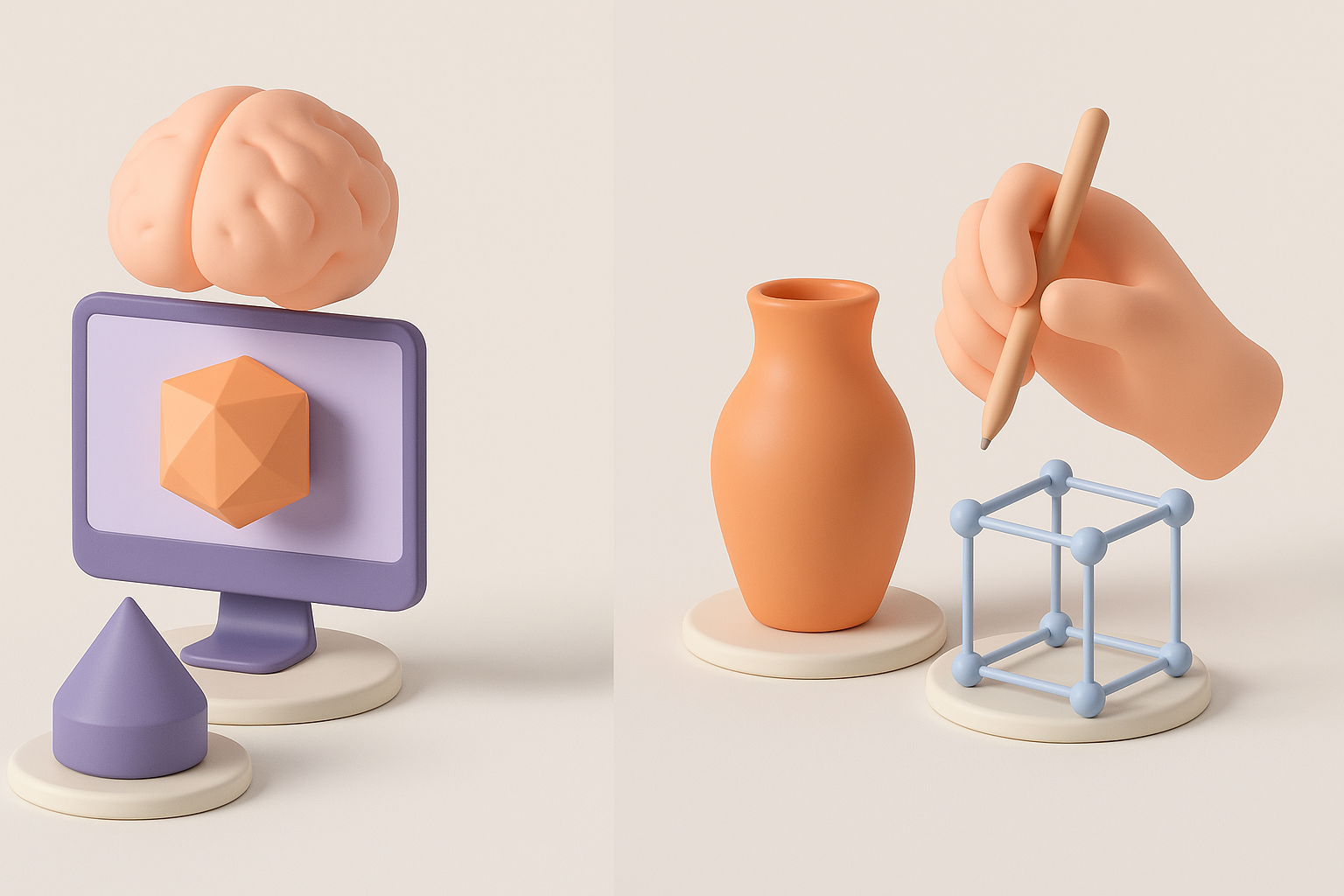 Comparing AI-Driven and Traditional 3D Modeling Methods illustration
