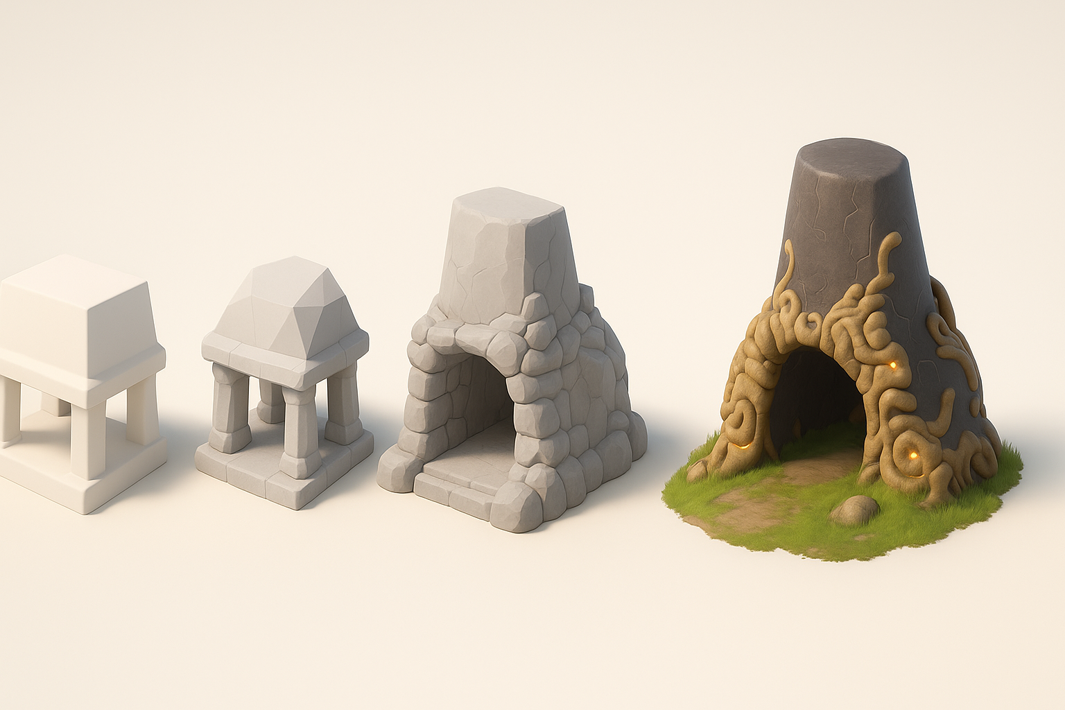我的《荒野之息》3D 模型逐步工作流插图