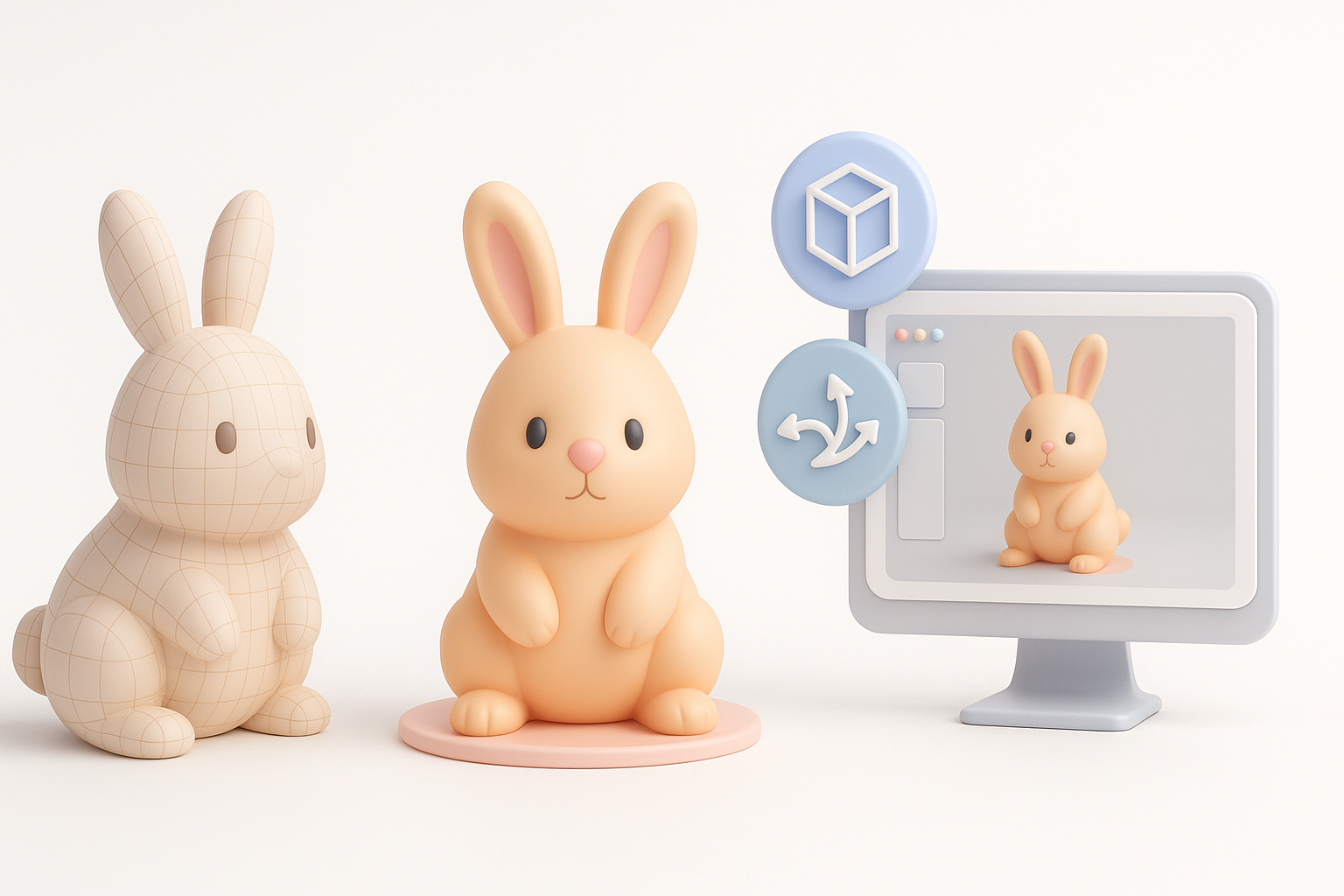 Overview of Bunny 3D Model Creation illustration