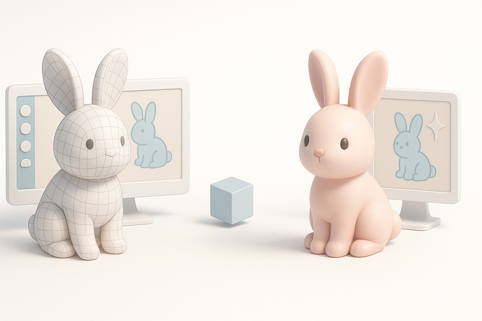Comparing Traditional and AI-Enhanced 3D Modeling Methods illustration