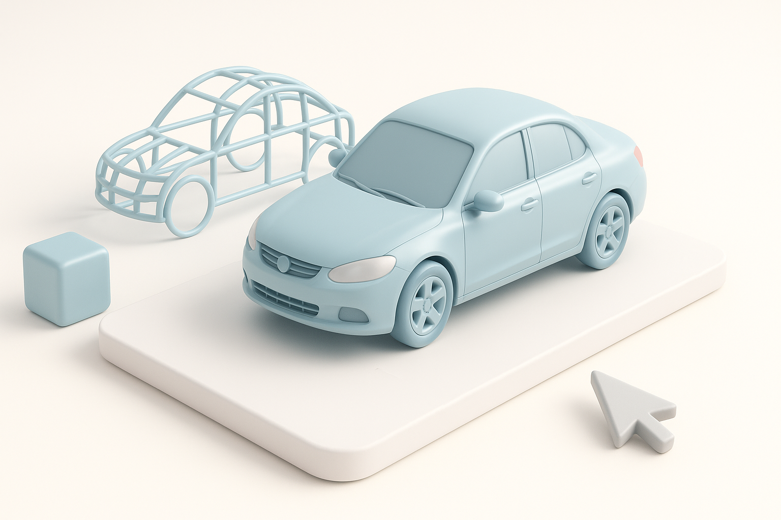 我的汽车3D建模方法:工具与工作流程示意图