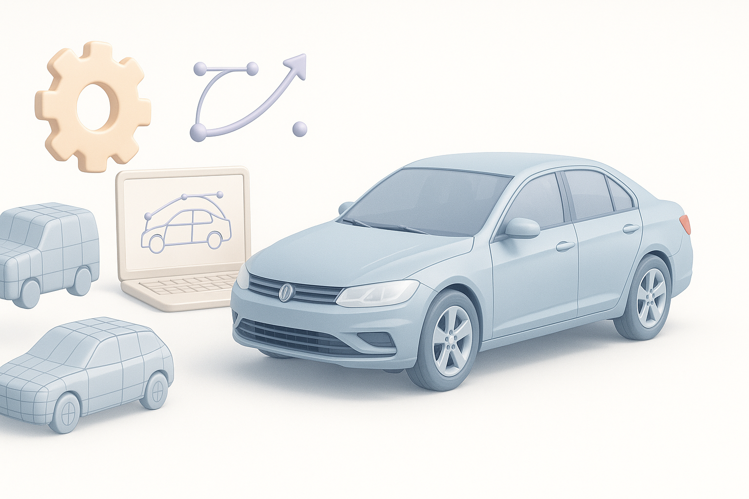 汽车3D建模中的常见挑战与我的解决方案示意图