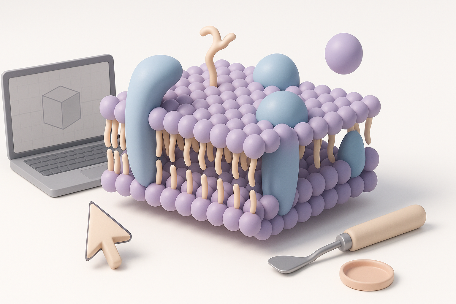 Understanding Cell Membrane Structure for 3D Modeling illustration