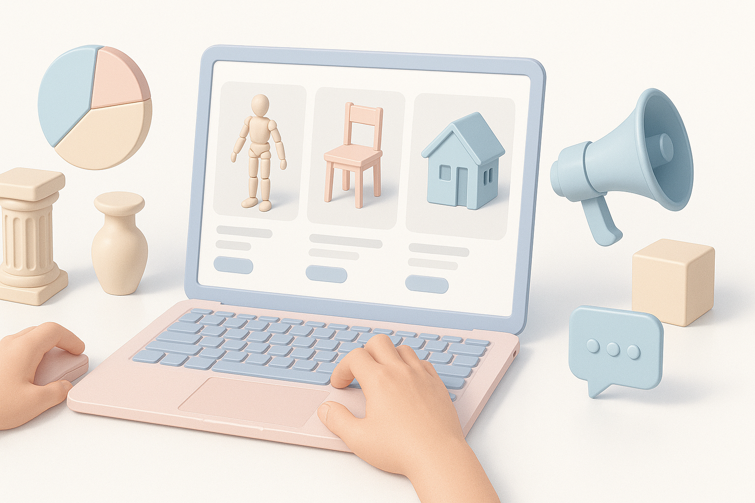 上架与推广 3D 模型示意图