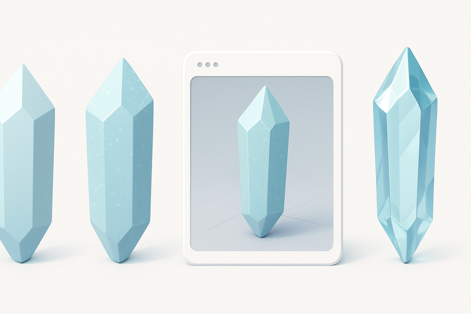 我的水晶碎片3D模型创建工作流程示意图